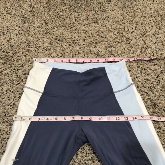Athleta High Waist Leggings Size Small Tall ST Blue Striped - Picture 5 of 9
